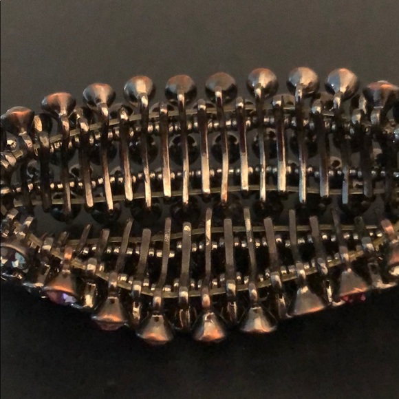 GUNMETAL & BEZEL CRYSTAL ELASTIC BRACELET - Picture 5 of 9